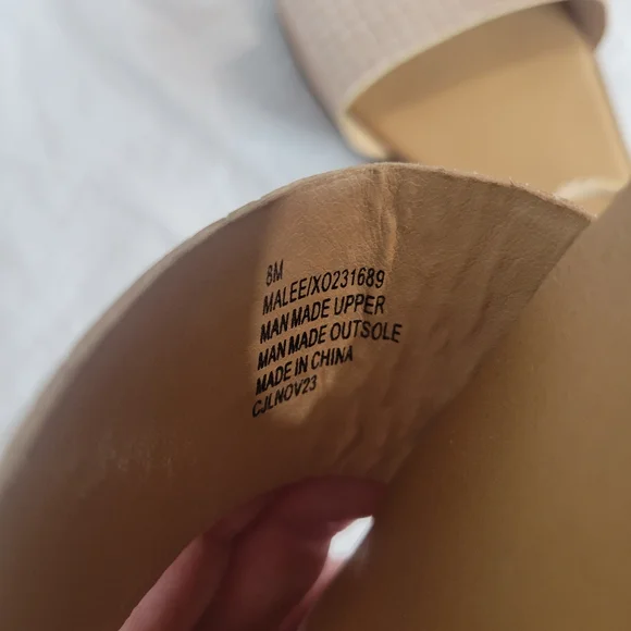 XOXO Rose Gold Faux Woven Leather Ankle Strap Sandals Size 8 - Picture 10 of 11